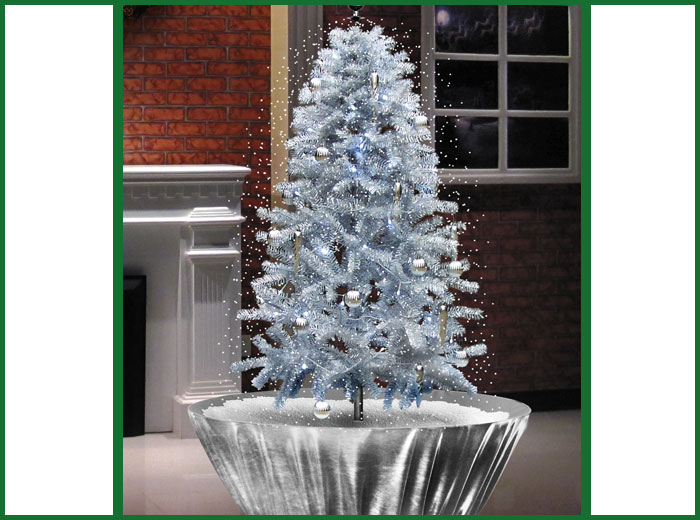 snowing christmas tree - white silver 2010 - 2011